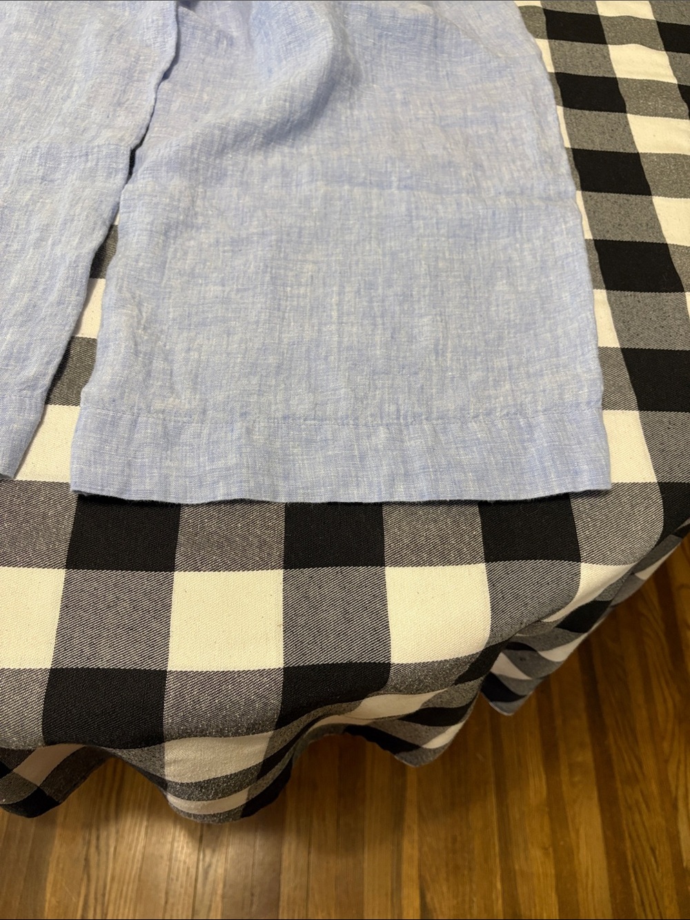 J. Crew Linen Wide Leg Cropped Pant Chambray Blue Women Large Pockets Drawstring - Picture 14 of 16